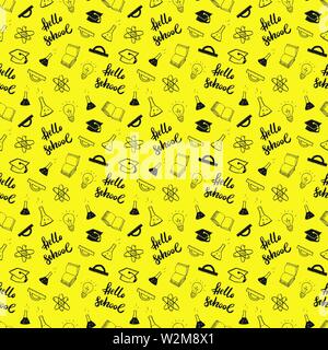 Schule nahtlose Muster Hand gezeichnet Doodles, Vector Illustration Stock Vektor