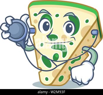 Arzt Blauschimmelkäse in der Karikatur Form Stock Vektor