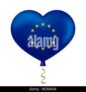 EU-Flagge in Herzform. Vector Illustration. Stock Vektor