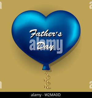 Vatertag Grußkarte mit Herz. Vector Illustration. Stock Vektor