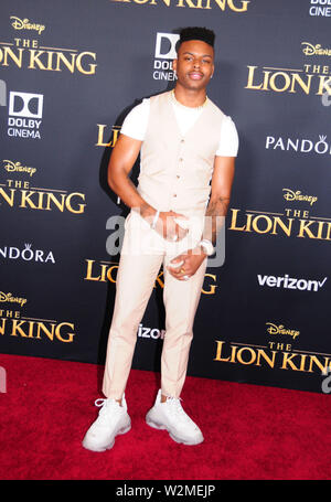 Hollywood, Kalifornien, USA, 9. Juli 2019 Schauspieler Aubrey Joseph besucht die Weltpremiere von Disney's "Der König der Löwen" am 9. Juli 2019 bei Dolby Theater in Hollywood, Kalifornien, USA. Foto von Barry King/Alamy leben Nachrichten Stockfoto