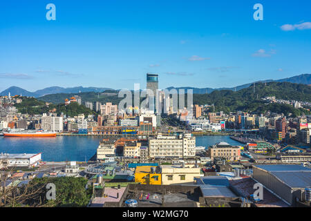 Stadtbild von keelung Hafen im Norden von Taiwan Stockfoto