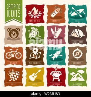Camping Symbol Sommer Stock Vektor