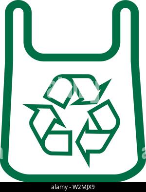 Eco Beutel. Produkte mit einer Markierung von Recycling für unterschiedliche Design Stock Vektor