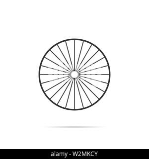 Fahrrad Rad Symbol mit Schatten. Vector EPS 10. Stock Vektor