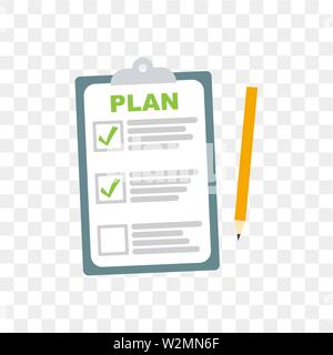 Planung clipboardicon Häkchen. Vector EPS 10. Stock Vektor