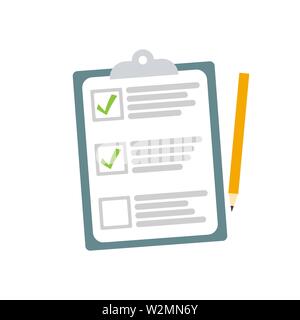 Planung clipboardicon Häkchen. Vector EPS 10. Stock Vektor