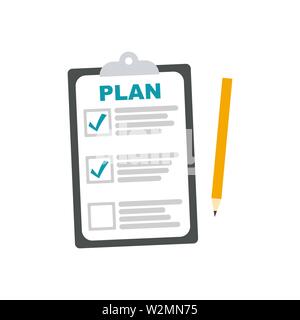 Planung clipboardicon Häkchen. Vector EPS 10. Stock Vektor
