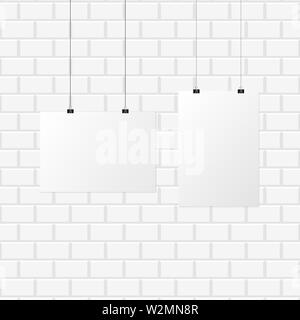 Plakat banner weiße Farbe auf Hintergrund isoliert Stock Vektor