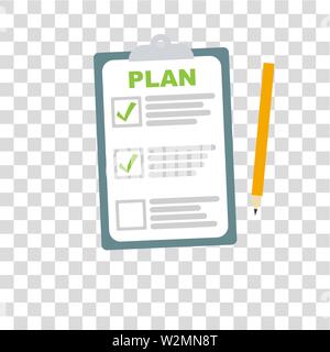 Planung clipboardicon Häkchen. Vector EPS 10. Stock Vektor