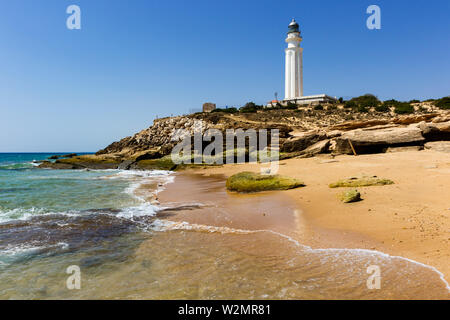 Faro Trafalgar Strand Cadiz Stockfoto