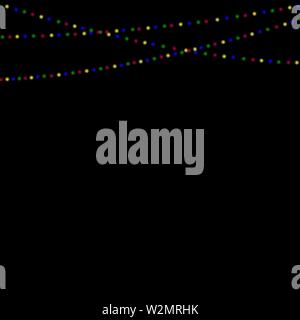 Weihnachtsbeleuchtung. Girlande auf dunklen zurück. Vektor Stock Vektor