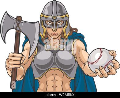 Viking Software keltischen Ritter Baseball Kriegerin Stock Vektor