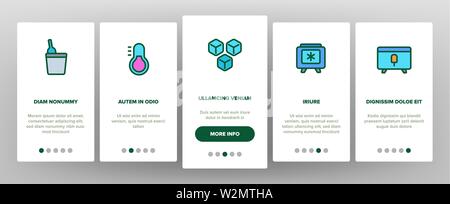 Gefrierschrank, Kühlen Gerät Linearvektor Onboarding Stock Vektor