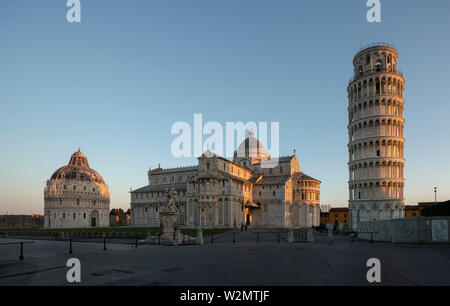 Pisa, Domplatz mit Baptisterium, Dom Santa Maria Assunta und Campanile, Schiefer Turm von Pisa Stockfoto