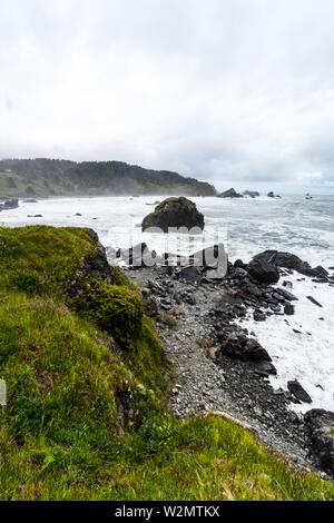 Samuel H Boardman State Park ist in Oregon, Westküste, Vereinigten Staaten von Amerika, Reisen, USA, Abenteuer, Landschaft, Regenwald, Pazifischer Ozean Stockfoto