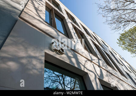 Die Stadt Cork, Cork, Irland. 05. April 2019. Ein Teil der Fassade von 85 South Mall, Cork, Irland. Stockfoto