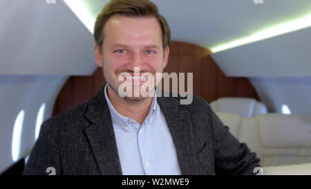 Business Jet Eigentümer. Stockfoto