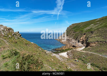 Babybett Tal an der südwestlichen Küste von Cornwall, England, Großbritannien, Großbritannien. Stockfoto