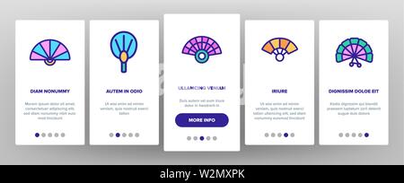Handheld elegante Fans Vektor Onboarding Stock Vektor