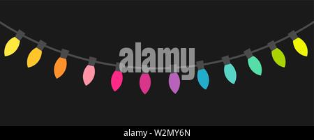 Bunte Weihnachtslichter string. Vector Illustration Stock Vektor