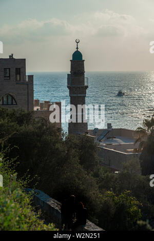 Al-Bahr Moschee in der Altstadt von Jaffa, Tel Aviv, Israel Stockfoto