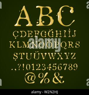Olivenöl Alphabet Stock Vektor
