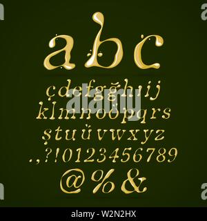 Olivenöl Alphabet Stock Vektor