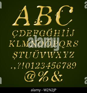 Olivenöl Alphabet Stock Vektor