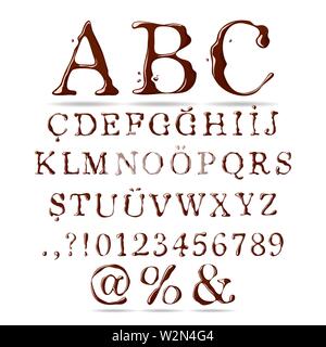 Schokolade Alphabet Stock Vektor
