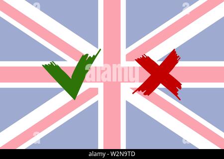 Großbritannien Flagge mit Häkchen. Brexit Konzept Stock Vektor