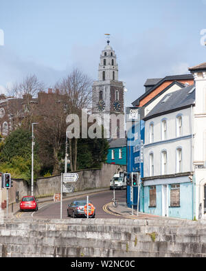 Die Stadt Cork, Cork, Irland. 05. April 2019. Eine Ansicht der Shandon Steeple von der Kreuzung der Mulgrave Road und Camen Quay, Cork, Irland. Stockfoto