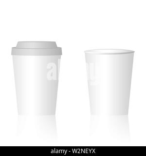 Mock up papercup mit Schatten. Vector Illustration Stock Vektor