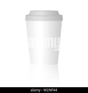 Mock up papercup mit Schatten. Vector Illustration Stock Vektor