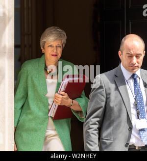 London, 10. Juli 2019, Theresa May MP PC, Premierminister Blätter 10 Downing Street, London Credit Ian Davidson/Alamy leben Nachrichten Stockfoto