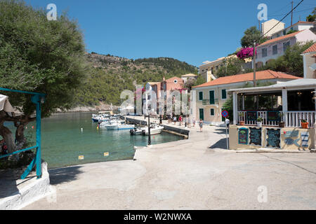 Assos Hafen Kefalonia Griechenland Stockfoto