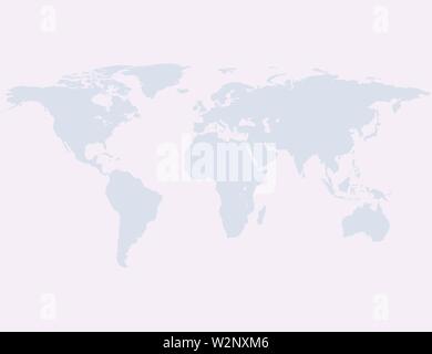 Weltkarte mit fünf Kontinenten. Vector Illustration Stock Vektor