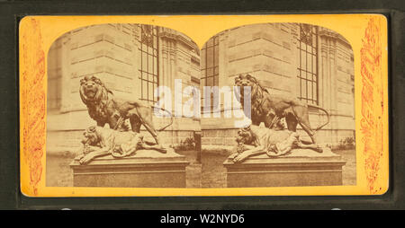 (Skulptur) Der sterbende Löwe, von Robert N Dennis Sammlung von stereoskopische Ansichten Stockfoto