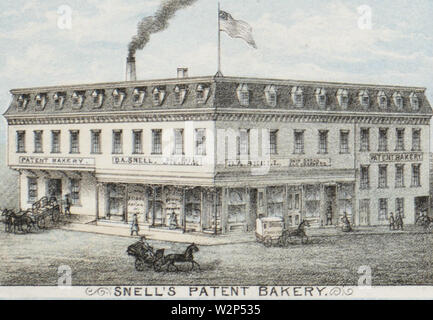 1876 Snell Bäckerei Detail aus Sicht der Stadt New Bedford, Mass von O H Bailey und Co BPL10177 Stockfoto