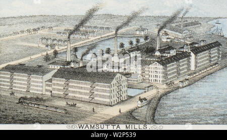 1876 Mühlen Detail aus Sicht der Stadt New Bedford, Mass von O H Bailey und Co BPL10177 Stockfoto