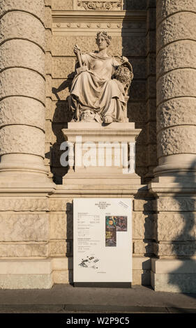 Die aussenfassade Detail der Kunsthistorischen Museum (Museum für Kunstgeschichte), Maria-Theresien-Platz, Wien, Österreich Stockfoto