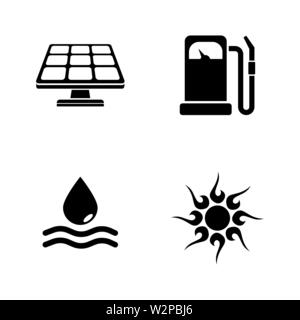 Energie. Einfache ergänzende Vector Icons Set für Video, Mobile Anwendungen, Websites, Print Projekte und ihre Gestaltung. Schwarz Abbildung auf weißem Hintergrund Stock Vektor