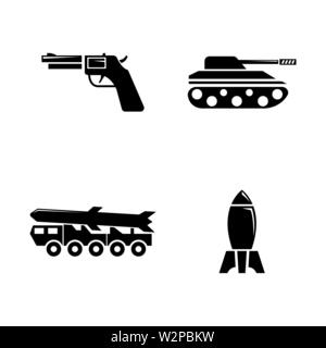 Militär. Einfache ergänzende Vector Icons Set für Video, Mobile Anwendungen, Websites, Print Projekte und ihre Gestaltung. Abbildung schwarz auf weiß Backgrou Stock Vektor