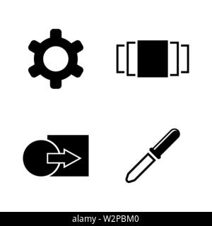 Bildeinstellungen. Einfache ergänzende Vector Icons Set für Video, Mobile Anwendungen, Websites, Print Projekte und ihre Gestaltung. Abbildung schwarz auf weiß Ba Stock Vektor