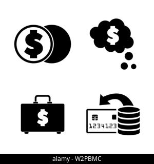Bargeld. Einfache ergänzende Vector Icons Set für Video, Mobile Anwendungen, Websites, Print Projekte und ihre Gestaltung. Abbildung schwarz auf weißem Hintergrund. Stock Vektor