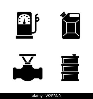 Ölindustrie. Einfache ergänzende Vector Icons Set für Video, Mobile Anwendungen, Websites, Print Projekte und ihre Gestaltung. Schwarz auf Weiß Zurück Stock Vektor