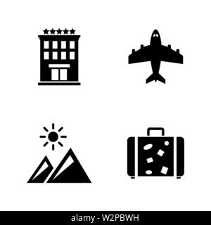 Reisen Urlaub. Einfache ergänzende Vector Icons Set für Video, Mobile Anwendungen, Websites, Print Projekte und ihre Gestaltung. Abbildung schwarz auf weiß Ba Stock Vektor