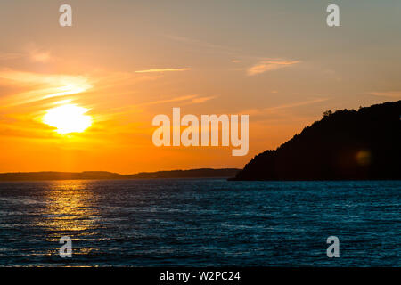 Sonnenuntergang über Mackinac Island Michigan Stockfoto