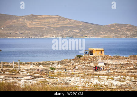 Mykonos, ˈMikonos griechische Insel, Teil der Kykladen, Griechenland, Delos historischen und archäologischen Ruinen Mykonos, ˈMikonos griechische Insel, Teil des C Stockfoto