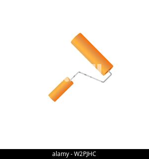Farbroller mit Pinsel. Vector Illustration Stock Vektor